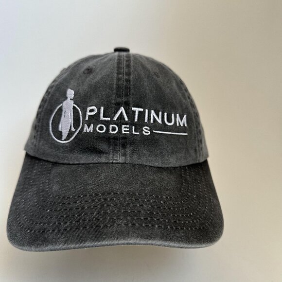 Platinum Models Port Authority Dad Hat Adjustable Strap Back Cap Gray Embroidery - Picture 1 of 9